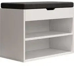 Schuhbank Vicco Titus Wei&szlig; 60 x 45 cm mit Auflage, Model 40245 - Wei&szlig;