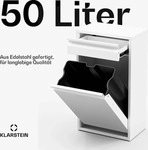 Klarstein Single-Compartment M&uuml;lleimer 50L - Edelstahl Abfalleimer K&uuml;che Mit