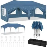 WOLTU Pavillon, mit Seitenw&auml;nden, wasserabweisend UV-Schutz, blau - Blau