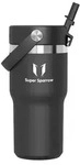 Sparrow Trinkflasche Edelstahl - Twistpath Thermosflasche mit Flex-Strohhalmdeckel -