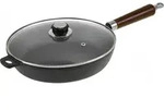Gusseisenpfanne 28cm mit Deckel KRISBERG KS-2567 - Schwarz/Dunkelrot