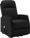 vidaXL Massagesessel mit Aufstehhilfe Schwarz Kunstleder