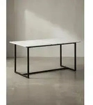 Esszimmertisch 160x80x76 cm K&uuml;chentisch Wei&szlig; in Marmor-Optik Modern, Esstisch