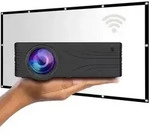 La Vague Wifi Projektor mit LCD- und LED-Technologie LV-HD240 inkl. Leinwand