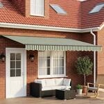 vidaXL Elektrische ausziehbare Markise Gr&uuml;n, Wei&szlig;, Anthrazit 4,5 &times; 3 m
