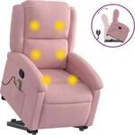 vidaXL Massagesessel mit Aufstehhilfe Rosa Samt
