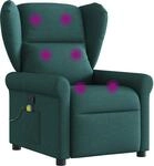 vidaXL Massagesessel Dunkelgr&uuml;n Stoff