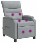 vidaXL Massage Relaxsessel Hellgrau Stoff - Hellgrau