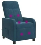 vidaXL Massage Relaxsessel Blau Samt (V) - Blau