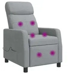 vidaXL Massage Relaxsessel Hellgrau Stoff - Hellgrau