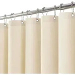 Duschvorhang Leinen mit Metallringen 182 x 198 cm Beige Wasserdicht Anti...