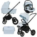 BabyLux&reg; Kinderwagen 3in1 Set ROSSO, Blau Faltbar Leicht Kombikinderwagen Set...