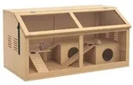 PawHut Kleintierk&auml;fig aus Holz, Kleintierstall mit H&auml;ngebr&uuml;cke, Leitern,...