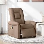 vidaXL Massagesessel Elektrisch Braun Stoff