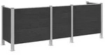 vidaXL M&uuml;lltonnenzaun Grau 315 x 85 x 115 cm Aluminium und WPC - Grau