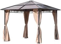 Pavillon KIEL Alu/Stahl Grau Polyester | Gartenpavillon Gartenlaube f&uuml;r