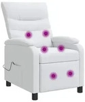 vidaXL Massage Relaxsessel Wei&szlig; Stoff - Wei&szlig;