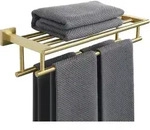 Handtuchhalter Wand 50cm mit Ablage Edelstahl Gold