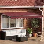 vidaXL Ausziehbare Markise Bordeauxrot 3,5 x 2 m Polyester und Metall