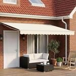 vidaXL Manuell einziehbare Markise Creme 5 x 3 m