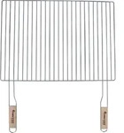 Grillrost mit Holzgriffen 54 x 38 cm - Silber
