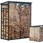 Wetterschutz Set Front- & R&uuml;ckwand f&uuml;r Kaminholzregal 130 x 185 cm, PVC...