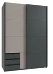 Schwebet&uuml;renschrank 2-trg. Kleiderschrank 135 cm Grafit Schubladen 1x T&uuml;r...