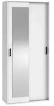 BEAUTYSOFA | Kleiderschrank LANO 90 cm Wei&szlig; Schrank mit Spiegel &ndash;...