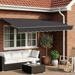 vidaXL Manuelle Gelenkarmmarkise mit LEDs Anthrazit 3 x 2,5 m