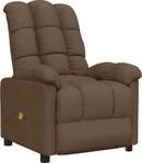 vidaXL Massagesessel Braun Stoff