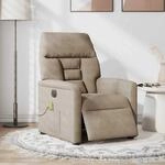 vidaXL Massagesessel Elektrisch Taupe Mikrofasergewebe