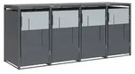 Westmann Tonus 4 Metall M&uuml;lltonnenbox 4er 4x240 L Anthrazit - Grau