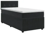 vidaXL Boxspringbett mit Matratze Schwarz 80 x 200 cm Samt - Schwarz
