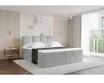 ALTDECOR Boxspringbett - H4 Matratze und Topper - NINA - 160x200 - Grau -...