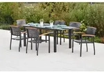 Merxx Gartenm&ouml;bel Set Tinos 7tlg., 6 Stapelsessel, Ausziehtisch 150 (200) x 90...