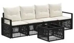 vidaXL Gartensofa-set 5 stk. Schwarz Poly-Rattan - Schwarz
