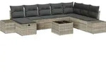 vidaXL Gartensofa-set 9 stk. Hellgrau Poly-Rattan - Hellgrau