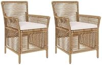 vidaXL Gartenstuhl 2 stk. Beige und Creme Poly-Rattan