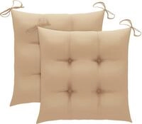 vidaXL Schaukelstuhl mit Beige Kissen Massivholz Teak