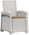vidaXL Liegesessel Garten Rattan-Optik Wei&szlig; und Taupe PP