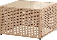BELIANI Couchtisch Beige PE-Rattan Geflochten Quadratisch 66x66 cm mit...