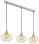 LED H&auml;ngeleuchte MATEO, Sand, 3-flammig, matt, L 103 cm