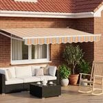 vidaXL Elektrische ausziehbare Markise Blau und Orange 3,5 x 2,5 m
