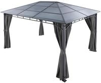 tectake&reg; Gartenpavillon Hardtop Polycarbonatdach 3 x 4 m wasserdicht Gartenlaube