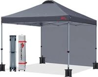 3x3m Pop-up Pavillon mit Seitenwand Dunkelgrau - MasterCanopy