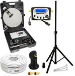 PremiumX Camping SAT Anlage Stativ Sat-Finder Single LNB Kabel im Koffer -...