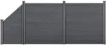 WPC Gartenzaun mit Schr&auml;ge Sichtschutz Windschutz Lamellenzaun Zaun 183x451cm
