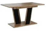 MIRJAN24 Tisch Muss 160, Esszimmer Tisch (Farbe: Wotan Eiche / Schwarz Hochglanz) -