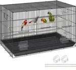 VEVOR Vogelvoliere 76x46x45cm Vogelk&auml;fig aus Q195-Kohlenstoffstahl Vogelhaus f&uuml;r -