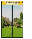 Fliegengitter Balkont&uuml;r Magnet 100x210 cm Schwarz Fiberglas ohne Bohren